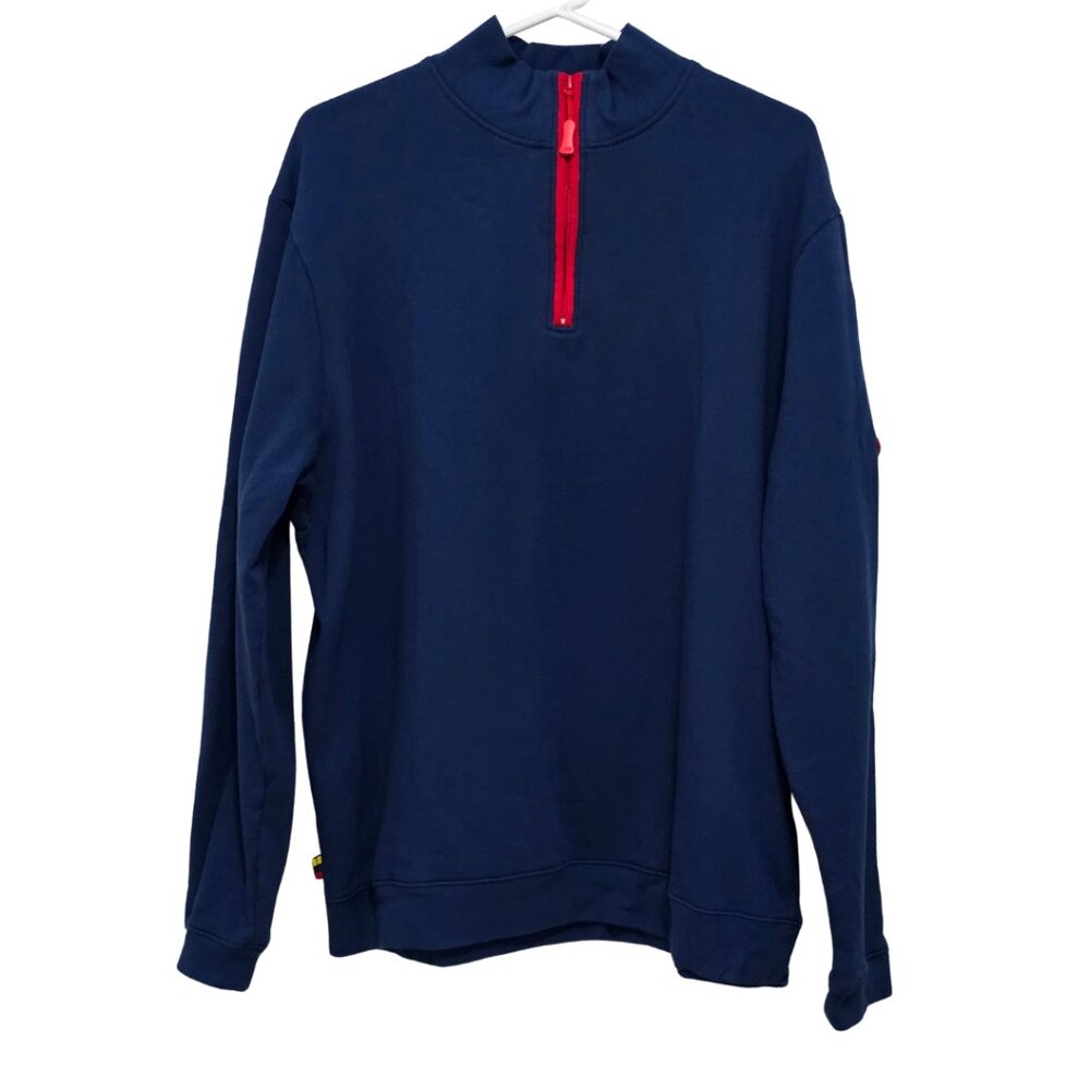 Princess Cruise Line Men's Blue Long Sleeve w. Red 1/4 Zip Sweater Size XL